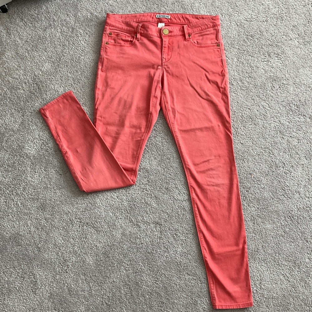 Express Skinny Coral Jeggings